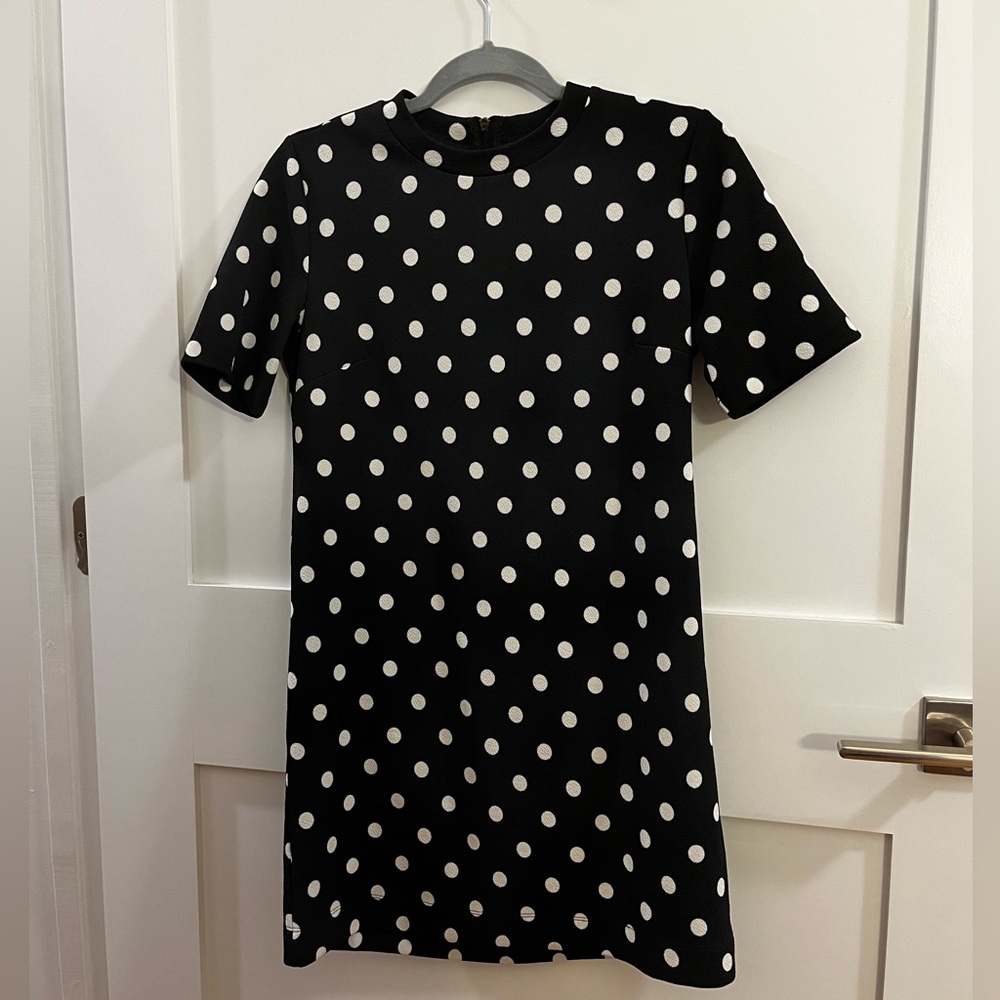 Juniors size medium black and white polka dot dress